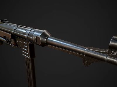 Tactical Black Metal Rifle With Long Barrel Detachable Magazine And Ergonomic Stock 3d model