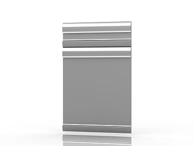 Modern Gray Panel With Horizontal Stripes And Smooth Reflective Surface 3d model