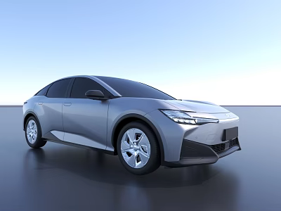 Silver Aerodynamic Electric Car with Modern Sleek Body Styling Futuristic Front Face and Alloy Wheels 3d model
