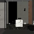 Modern Bathroom Interior Design With Marble Vanity Large Mirror Shower Area And Wall Mounted Toilet