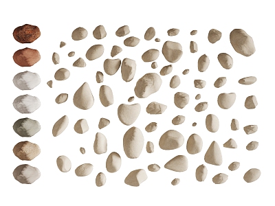 Stone Gravel Pebbles Landscape Stone model