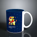 Blue Ceramic Mug Featuring Cartoon Lion Stars And Moon Patterns Prontance Group
