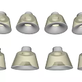 Modern Ceiling Downlights Spotlights Set With Glass Shade And Silver Base Design
