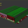Black Industrial Electronic Device With Ribbed Surface Ports And Indicator Lights