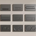 Modern Bathroom Accessories Featuring Nine Distinct Gray Design Panel Styles 3d model