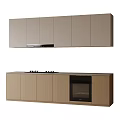 Modern Light Brown Wooden Kitchen Cabinets With Wall Units Base Storage And Oven