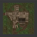 Wooden House Model With Multi Level Structure Stairs And Grass Area