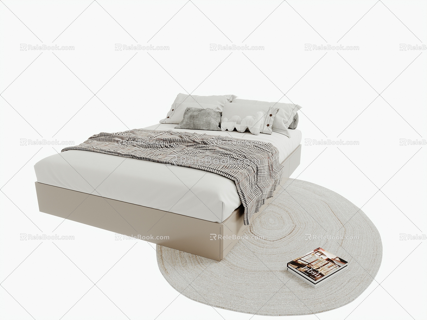 Modern Tatami Bed Single Bed Other Beds Shaped Carpet 3d model