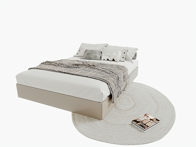 Modern Tatami Bed Single Bed Other Beds Shaped Carpet 3d model