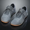Casual Gray Knit Sneakers With Light Brown Sole And Simple Design