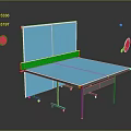 Portable Blue Table Tennis Table with Ping Pong Paddles Balls and Wheels for Home