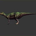 Realistic Colorful Green Blue Dinosaur 3D Model Standing With Detailed Texture