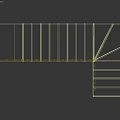 Modern Staircase With Wooden Steps Black Metal Railings And White Side Walls