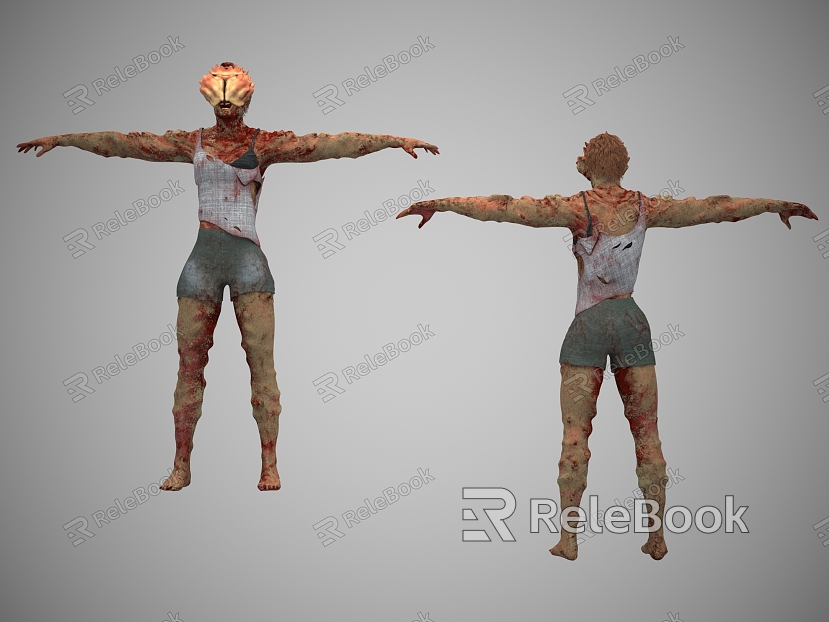 Zombie T-Shaped Figure Zombie model