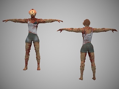 Zombie T-Shaped Figure Zombie model