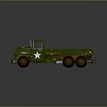 Green Military Style Flatbed Truck With White Stars And AMC Logo