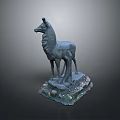 Decorative Deer Sculpture For Home Decor With Stone Base And Ornaments
