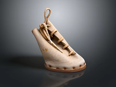 Soft Leather Baby Shoes With Adjustable Laces For Comfortable Infant Footwear 3d model
