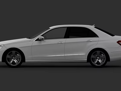 White Modern Sedan Car With Sleek Body And Stylish Side View Design 3d model