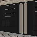 Modern Dark Bookcase With LED Lighting Multiple Shelves And Arched Accents