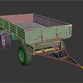 Weathered Rusty Metal Flatbed Trailer With Four Wheels And Vintage Look