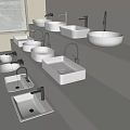 wash basin wash basin counter basin faucet 3d model