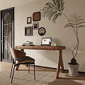 Modern Middle Ancient Desk Office Desk 3d model