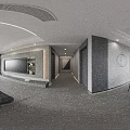 Modern Living And Dining Room Interior With Black Sofa Coffee Table Chairs Spiral Wall Art