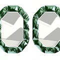 Two Green Decorative Mirrors With Geometric Cut Borders For Home Decor 3d model