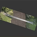 Miniature Landscape Model With Stone Bridge Flowing River Grass And Green Trees