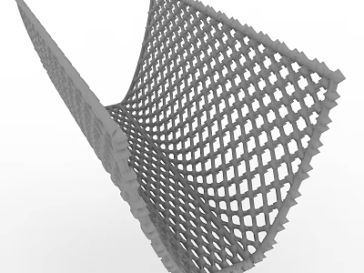 Durable Road Infrastructure Plastic Grating Mesh Structure For Highway Drainage System 3d model