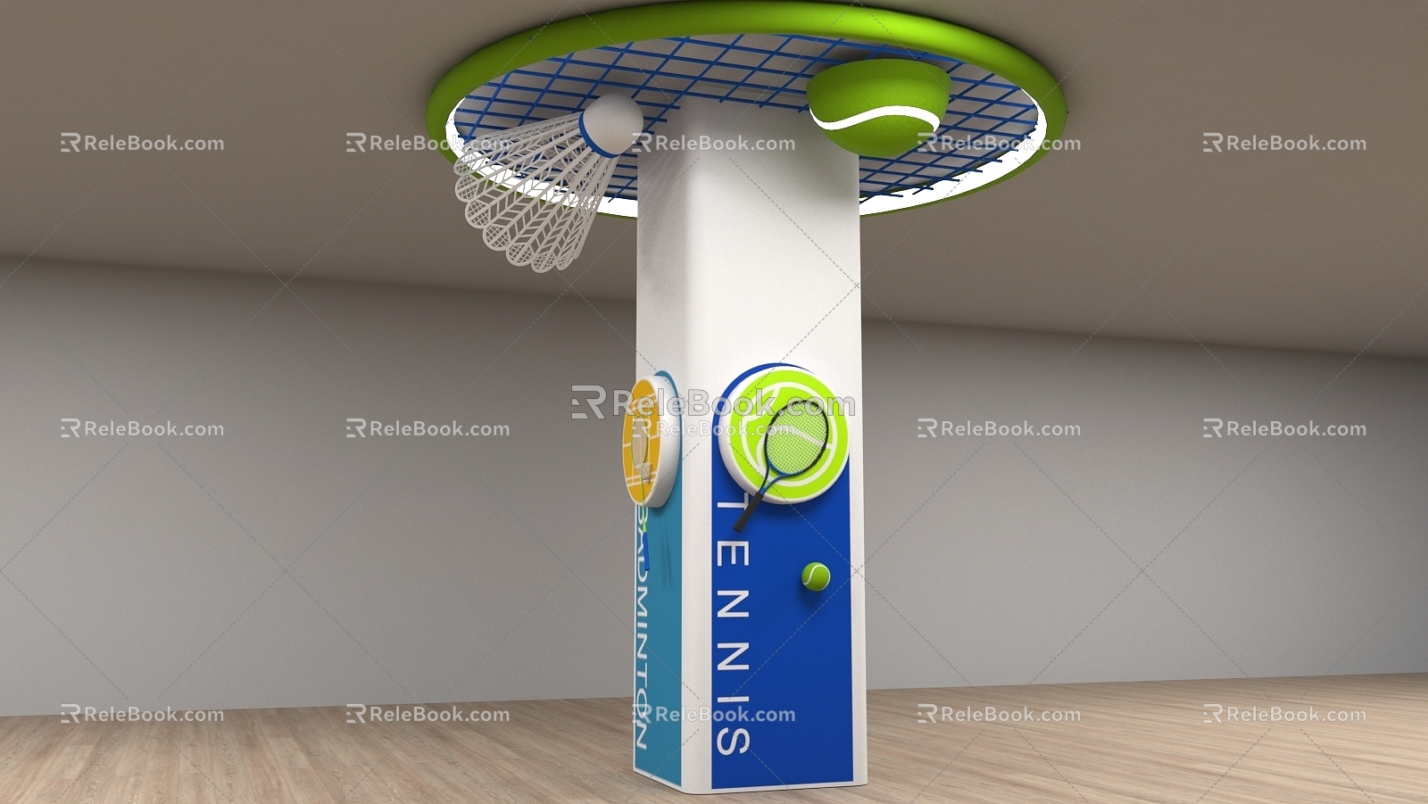 Pillar Sports Area Decorative Pillar Decorative Pillar Tennis Badminton 3d model