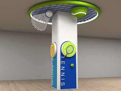 Pillar Sports Area Decorative Pillar Decorative Pillar Tennis Badminton 3d model