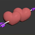 Pink Hearts And Purple Arrow Decorative Ornament Set For Home Decor