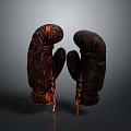 Pair of High Quality Leather Boxing Gloves With Brown Pattern For Boxing Training