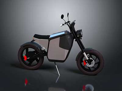 Modern Electric Motorcycle With Sleek Black Gray Design And Red Brake Calipers 3d model