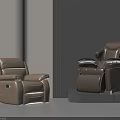 Two Luxury Brown Leather Massage Chairs In Modern Designer Interior
