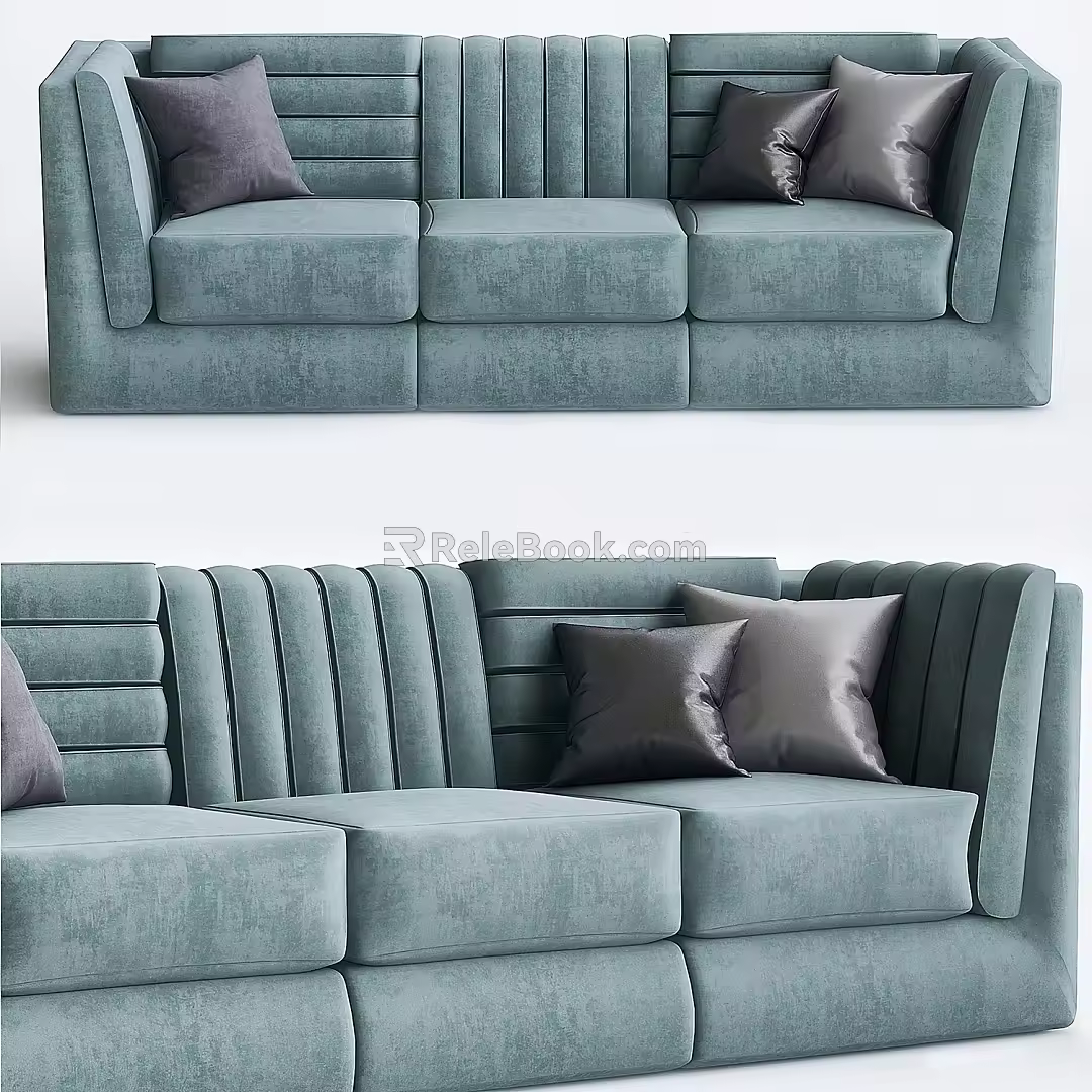 Fabric Multiplayer Sofa 3d model