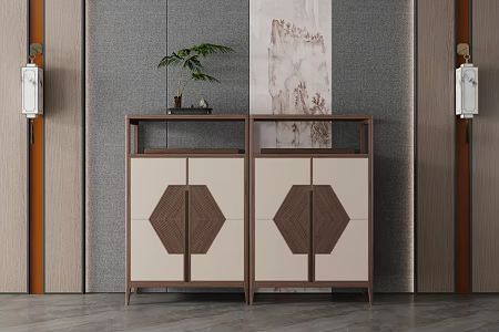 New Chinese-style Side Cabinet Side Cabinet Decorative Cabinet Entrance Cabinet Side Cabinet 3d model
