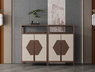 New Chinese-style Side Cabinet Side Cabinet Decorative Cabinet Entrance Cabinet Side Cabinet 3d model