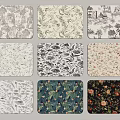 Various Patterned Rectangular Table Mats With Diverse Floral And Landscape Art