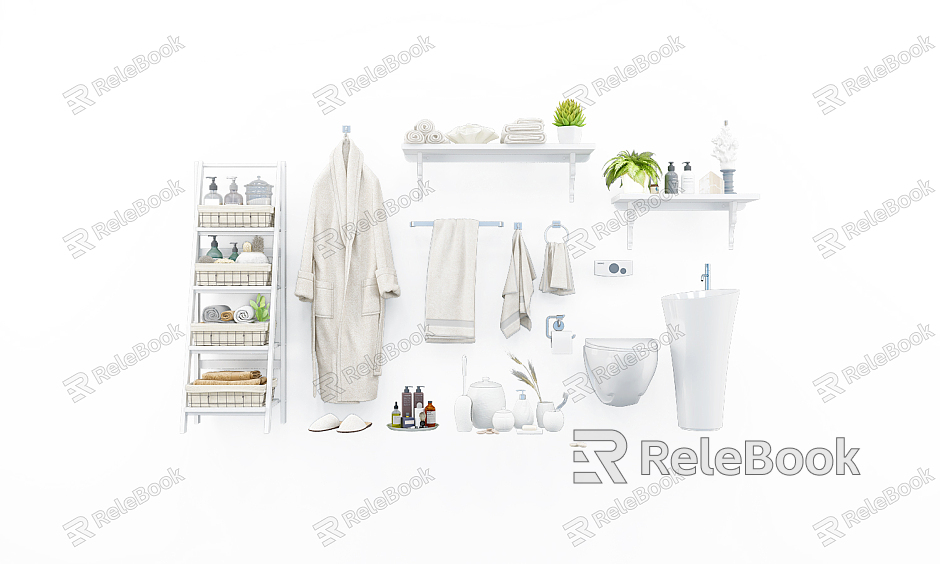 Small pieces of bathroom model