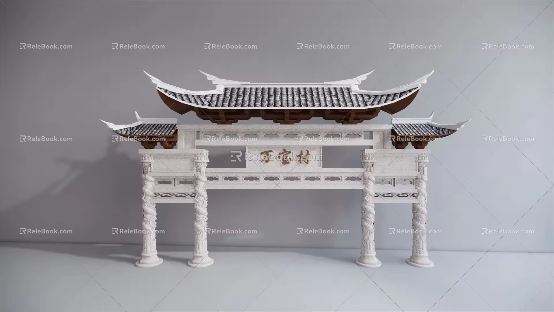 Chinese-style archway 3d model