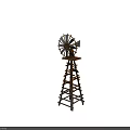 Small Home Wind Turbine Generator With Wooden Frame And Metal Blades