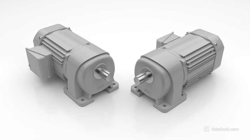 Industrial Equipment Dual High Performance Electric Motors For Industrial Mechanical Systems 3d model 