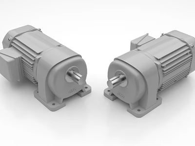 Industrial Equipment Dual High Performance Electric Motors For Industrial Mechanical Systems 3d model