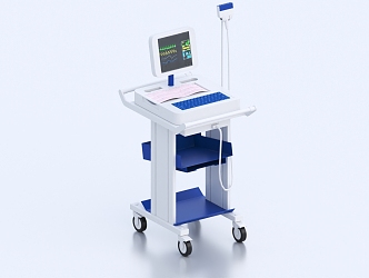 electrocardiogram machine portable electrocardiogram machine medical device medical equipment 3d model