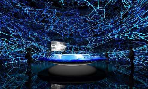 Technology Immersive Space Ring LED Space Sand table 3d model