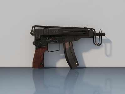 Equipped with submachine gun pistol 3d model