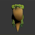 Cute Green And Orange Cartoon Crocodile With Wings And Lazy Expression
